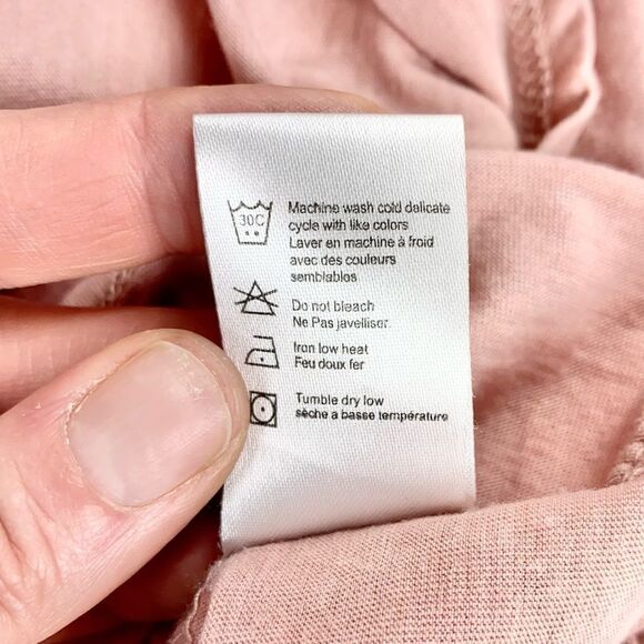 Chaser cold shoulder distressed bell sleeve rose pink top shirt XS - Picture 8 of 12